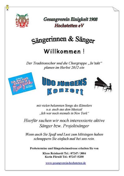 Flyer Udo Jürgens Konzert
